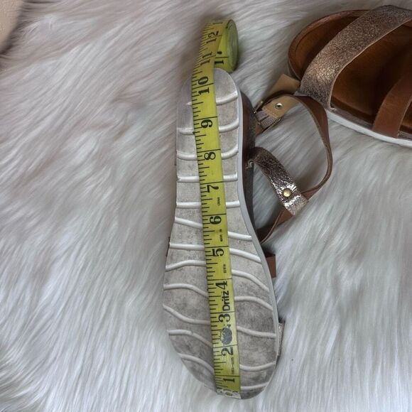 Diba True Metallic & Brown Leather Strappy Sandals Size 9.5 - Picture 7 of 13